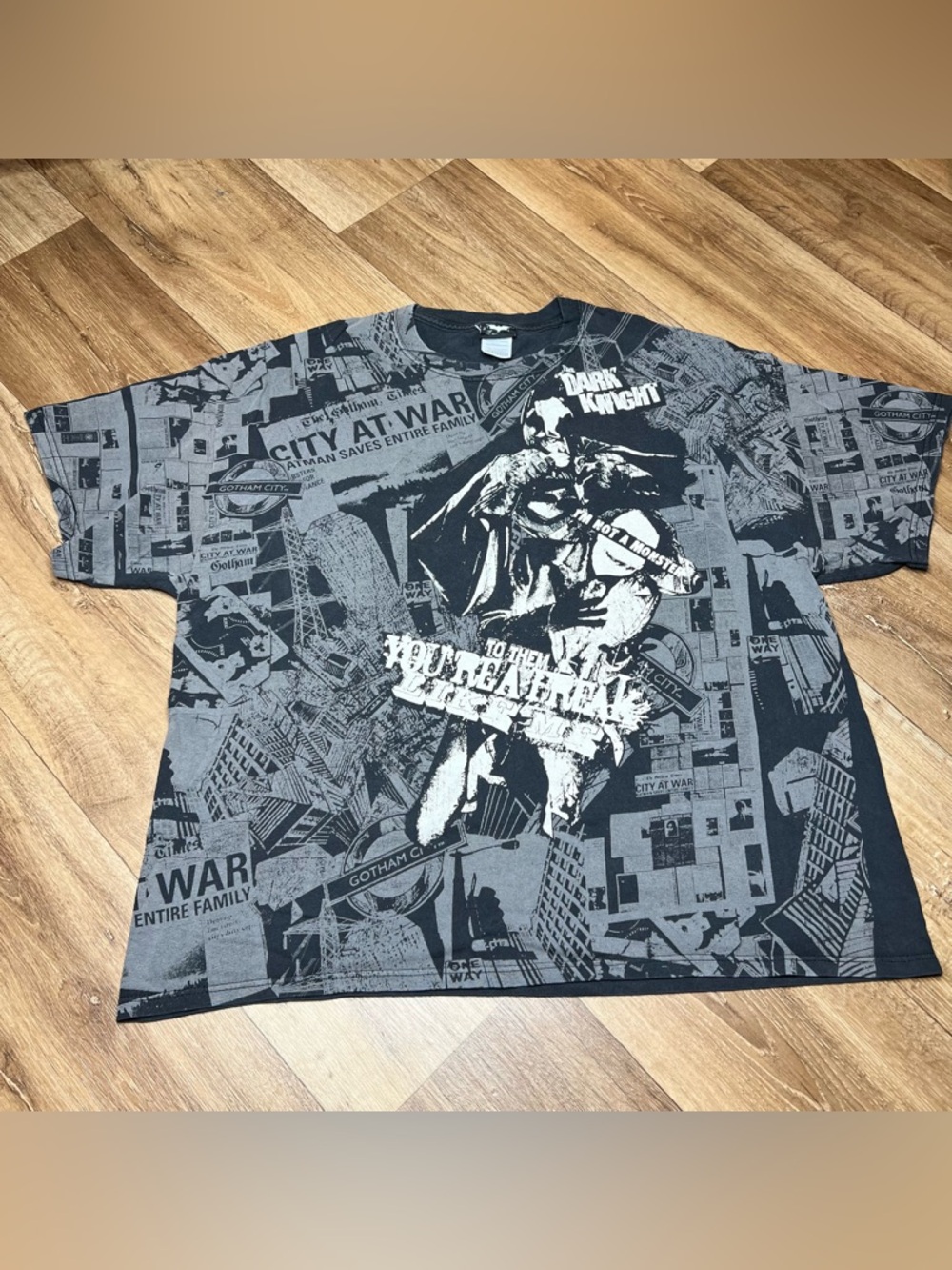 DC Comics Batman dark knight All over print (aop) 2000s y2k shirt rare